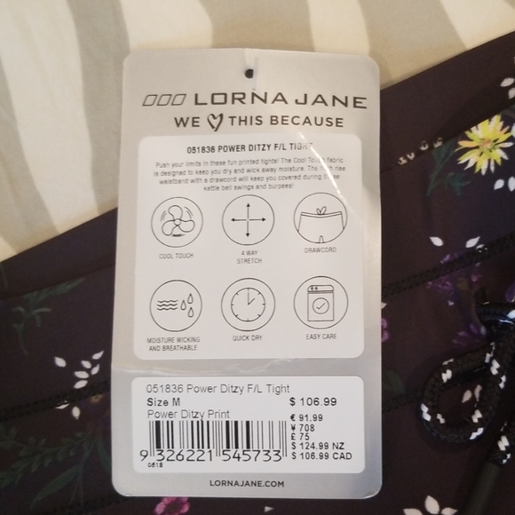 NWT Lorna Jane Power Ditzy F/L Tight MED - Picture 3 of 6